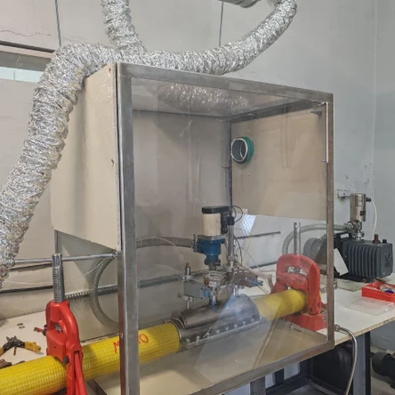 Испытание на газопроницаемость образца полноразмерной трубы ГПАТ\ЖПАТ